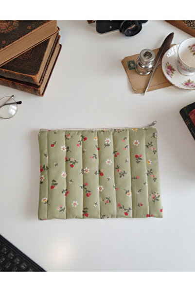 Doğa teks home Yeşil renkli papatyalar desenli Tablet/Portföy Çantası(30-22 c...
