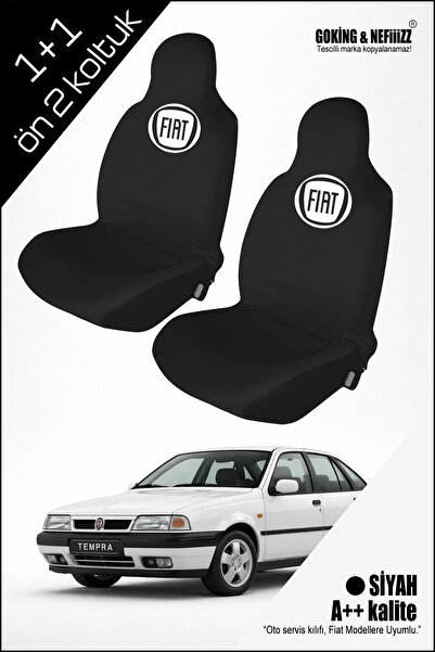 NEFİİİZZ Fiat Tempra Servis Kılıfı Sadece Ön 2 Koltuk Penye Kumaş- SİYAH