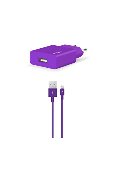 Ttec SmartCharger Seyahat Şarj Aleti 2.1A + Lightning Kablo Mor