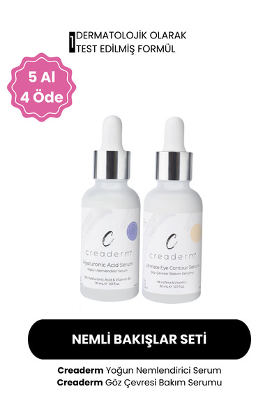 CREADERM Nemli Bakışlar Seti (Göz Çevresi Bakım & Yoğun Nemlendirici Serum)