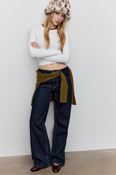 Stradivarius Basic long sleeve cotton T-shirt