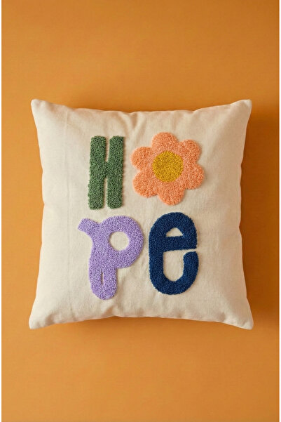 rellhome Hope Written Patterned Punch Cushion Pillow Case