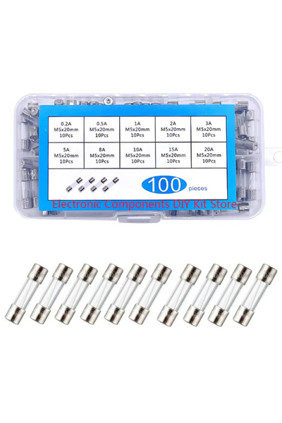 Choice 100 قطعة/72 قطعة من فيوزات زجاجية سريعة الاحتراق للسيارات، أنابيب زجاج...