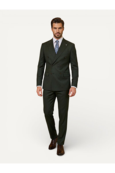 HERMOSE Green Double-Breasted Modern Fit Suit |   Premium Collection