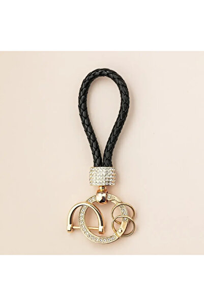 Choice 1psc black 1pc Handcrafted Braided Rope Keychain Sparkling Rhinestones...
