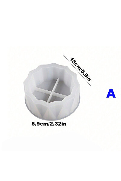 Choice قالب سيليكون دائري متعدد الأوجه على شكل أصيص زهور كبير، قطعة واحدة، لص...