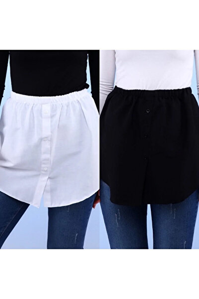 Genel Markalar Sweatshirt, Kazak Altı Yarım Gömlek Etek siyah-beyaz ikili