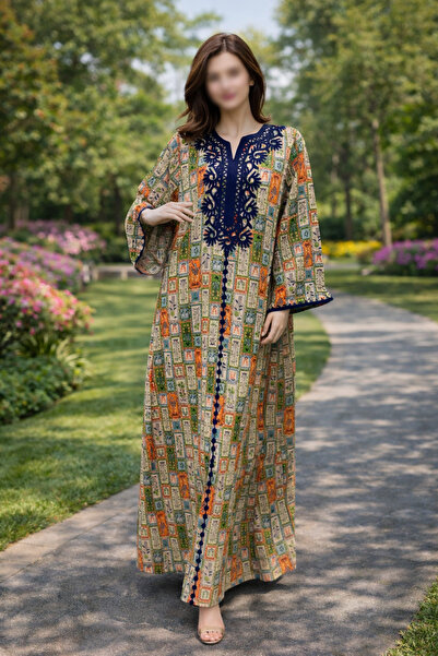 RONZA Women's jalabiya with chest embroidery