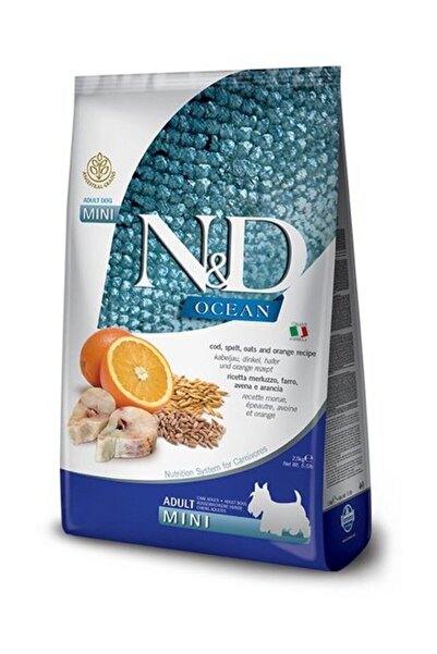 N&D Ocean Düşük Tahıllı Balık Portakallı Mini Yetişkin Köpek Maması 2.5 Kg