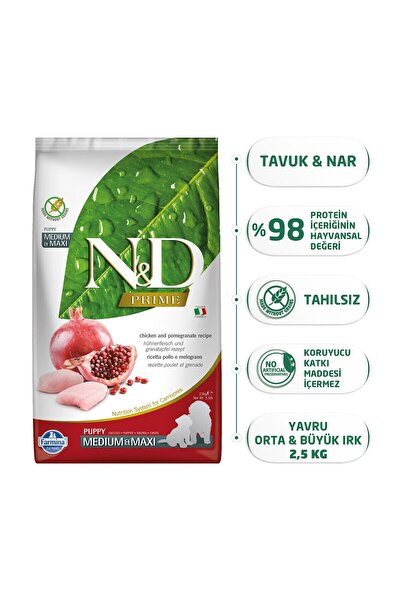N&D 2.5 Kg Prime Chicken - Medium and Large Breed Grain-free Dog Food