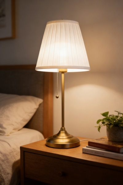 Generic مصباح طاولة DIDA بإضاءة دافئة معدنية أبيض/ذهبي 55 سم قطعة واحدة