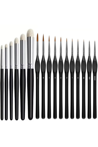 Choice مجموعة فرش رسم مصغرة احترافية من 17 قطعة لألعاب Warhammer 40K وDnd وCi...