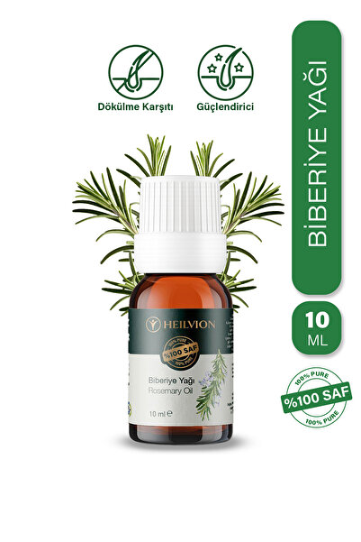 HEILVION Biberiye Uçucu Yağı %100 Saf ve Doğal 10 ML Saç & Cilt Bakım Yağı & ...