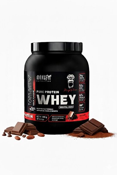 MONSFİT بروتين واي 885 جم - 26 خدمة تساعد على بناء العضلات (نكهة الشوكولاتة)