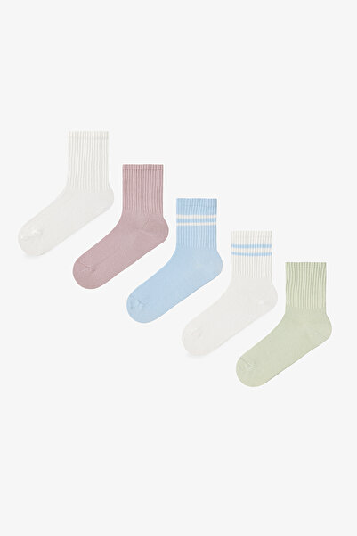Penti 5 Pairs of Cotton Thin Striped Tennis Socks