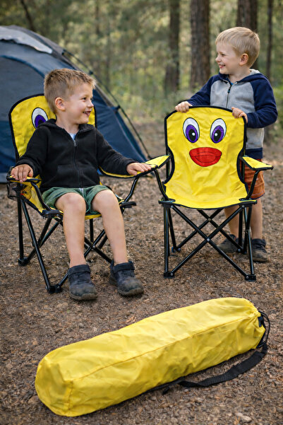 Binbirreyon Katlanır Çocuk Kamp Sandalyesi Portatif Çantalı Kilitli Güvenlikl...