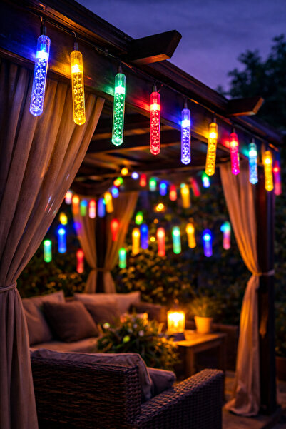 Binbirreyon Baloncuklu Stick Solar Aydınlatma Güneş Enerjili Lamba 20 Led Ren...