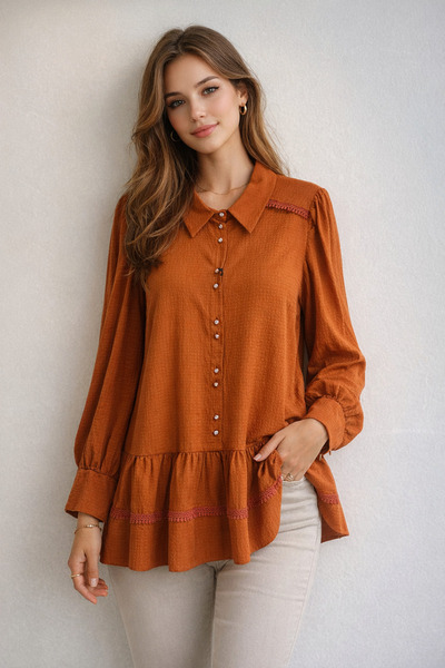 Kayra Туника от вискоза с панделка и миди