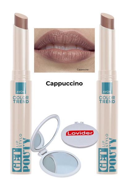 AVON Color Trend Beauty Ruj - Cappuccino 2'li + Lovider Cep Aynası Hediye