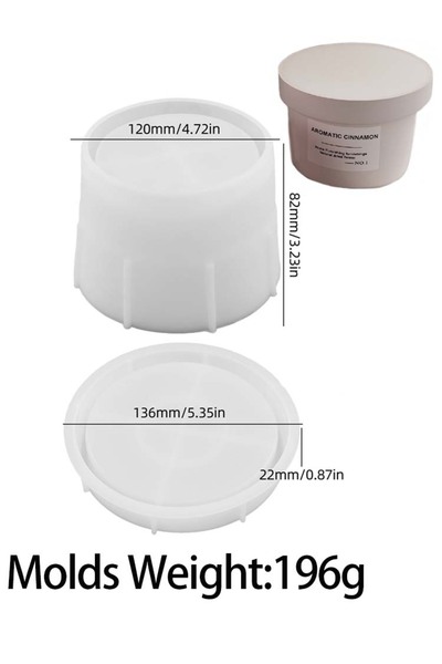 Choice قالب سيليكون كبير مستدير لبرطمان الشموع، قالب صب الخرسانة لصنع أصيص زه...