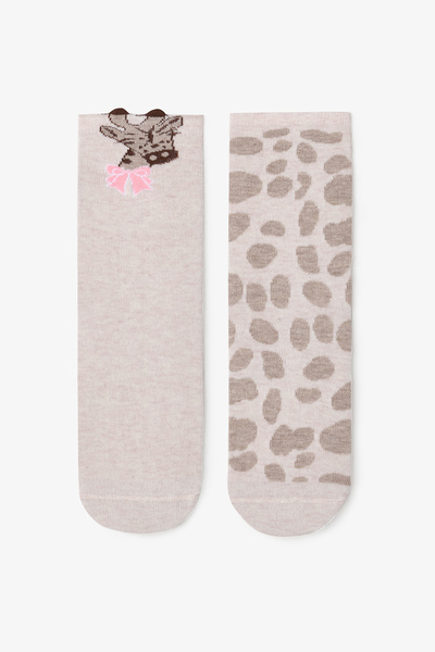 Penti 2 Çift Pamuklu Zürafa Desenli Soket Çorap