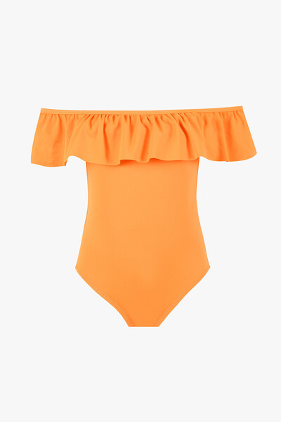 LOYA Turuncu Önü Volanlı Kız Çocuk Mayo