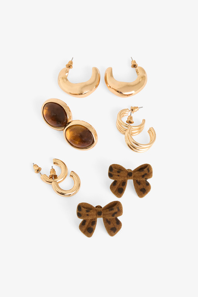 Penti Altın Rengi Alissia 5'li Küpe Seti