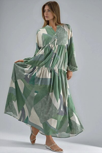 Hiccup Τυπωμένο μακρυμάνικο φόρεμα βισκόζης