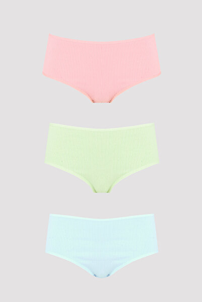 NBB سروال داخلي أساسي من ثلاث قطع باللون الأخضر الفاتح والأزرق