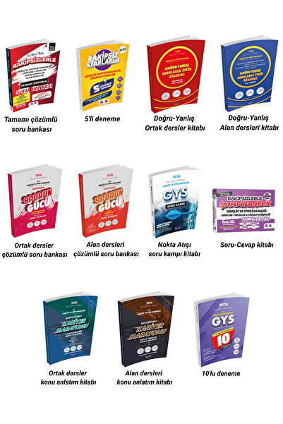 Rakipsiz UZEM GENÇLİK VE SPOR BAKANLIĞI PERSONELİ GYS TÜM KİTAP SETİ ( TOPLAM...