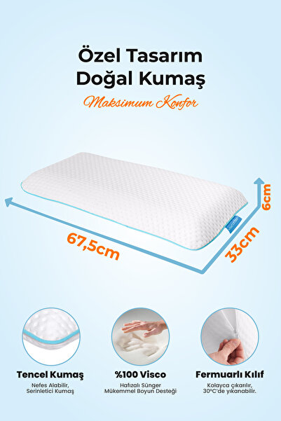 Viscofoam ViscoKidz Ortopedik Çocuk Yastığı Visco Yastık 67.5x33x6cm