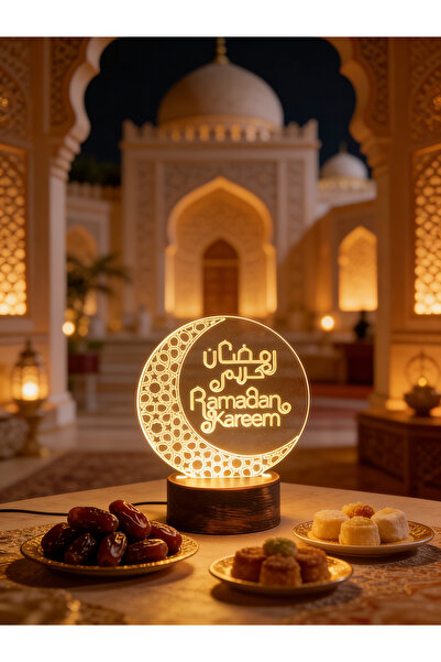 Yoawllty Ramadan Lights Crescent Lamp – Warm White Ramadan Decorations for Ho...