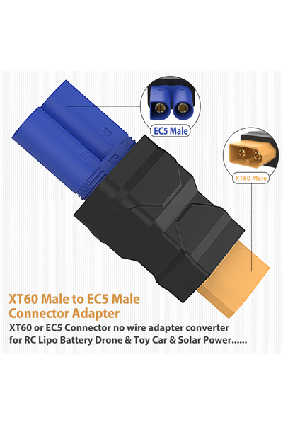 Choice محول XT60 ذكر إلى EC5 أنثى، محول بطارية RC مصبوب بالحقن