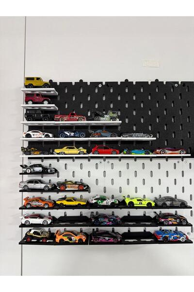 heybeden.com Modüler Duvar Tipi HotWheels Sergileme Paneli Seti (50 Araç Kapa...