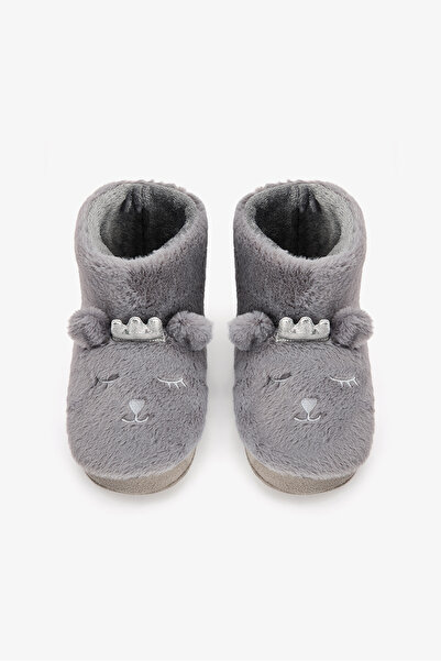 Penti Gray Animal Embroidered Softy Home Boots