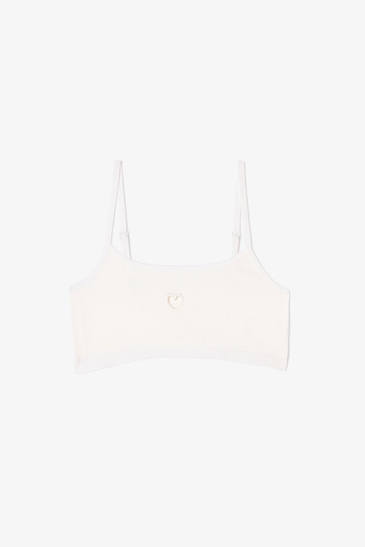 Penti Off-White Girl's Heart Adjustable Strap Crop Bustier