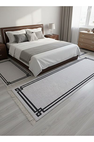 ALLGELSİN Kaymaz Taban Halı Seti 3 'lü Yatak Odası Yolluk Takımı 2 Adet 80x15...