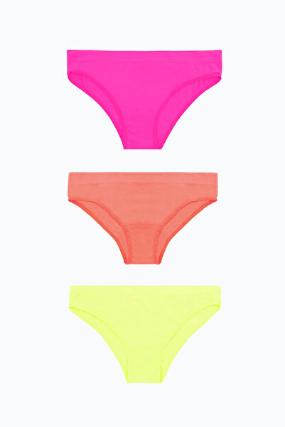 NBB Neon Pink Yellow Light Orange Seamless 3-Piece Panties