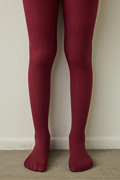 Penti Bordo Kız Çocuk Pretty 90 Denye Mikro Külotlu Çorap