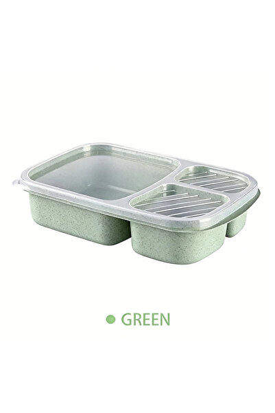 Choice Green Wheat Straw Lunch Box Portable Bento Box With Compartment Picnic...