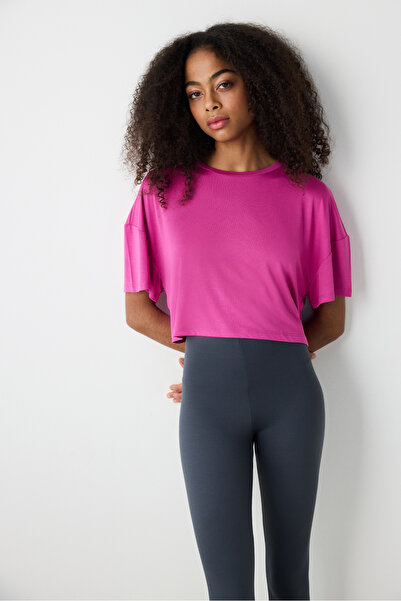 Penti Μπλουζάκι Modal Crop Fuchsia