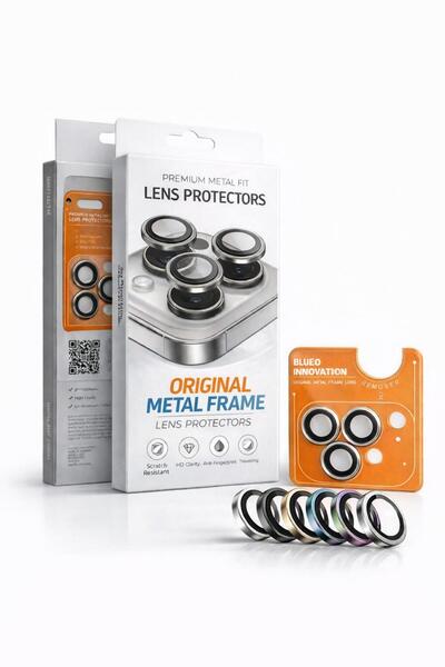 BLUEO إطار معدني أصلي لهاتف iPhone 15 Pro، واقي عدسة الكاميرا باللون الرمادي ...