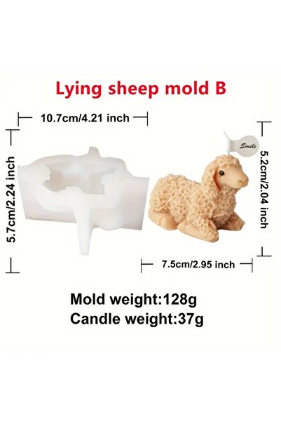 Choice Lying sheep mold B DIY Lying Sheep Silicone Mold Versatile 3D Animal C...