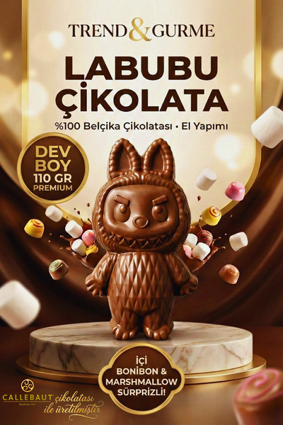 Bauta Çikolata Labubu Figür Çikolata | Butik El Yapımı | Sütlü Belçika Çikola...