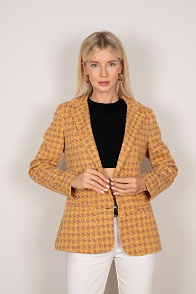 AD Fashion BÜYÜK KAZAYAĞI CEKET TURUNCU