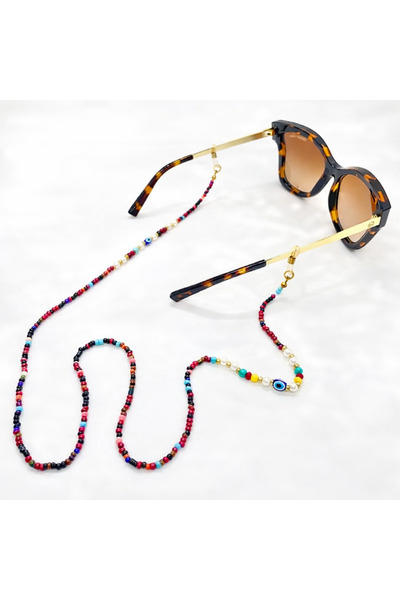 AR Colorful Evil Eye Bead Detailed String Glasses