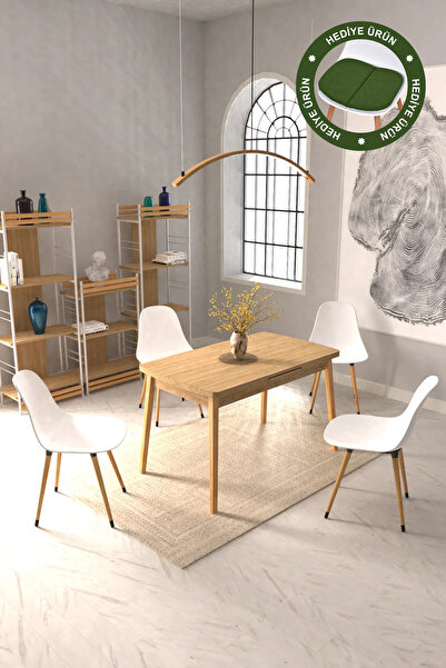 VİLİNZE Vilinze Eames Sandalye Avanos Ahşap MDF Açılır Mutfak Masası Takımı -...