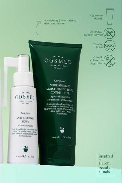 COSMED Yıpranmış Saçlara Özel Keratin içeren Nemlendirici Saç Bakım Kremi Saç Maskesi HAIR GUARD