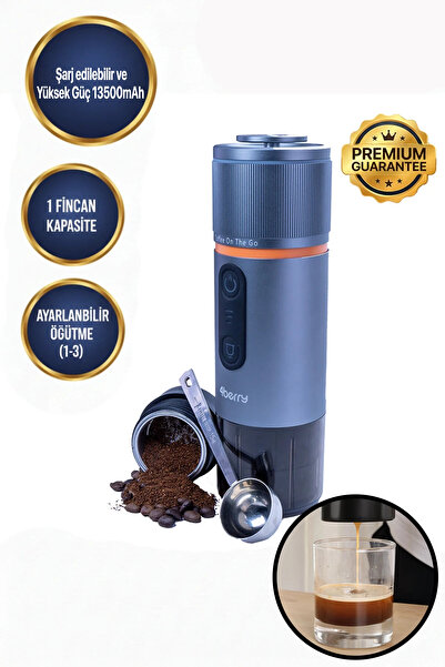 4Berry Taşınabilir Kahve Makinesi Pro Max – Şarjlı, Taşınabilir, Kapsül ve To...