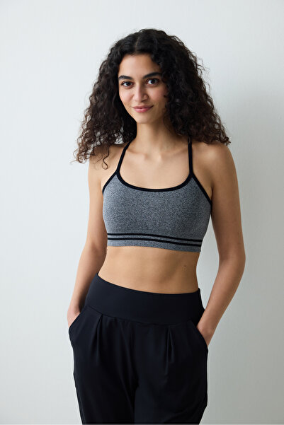 Penti Crni Lagan Podrška Kontrastni šavovi veličina Bešavni sportski grudnjak